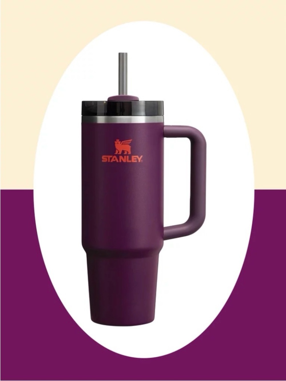 Stanley Plum Purple 40 oz Quencher
H2.0 FlowState Tumbler Mug w Orange logo